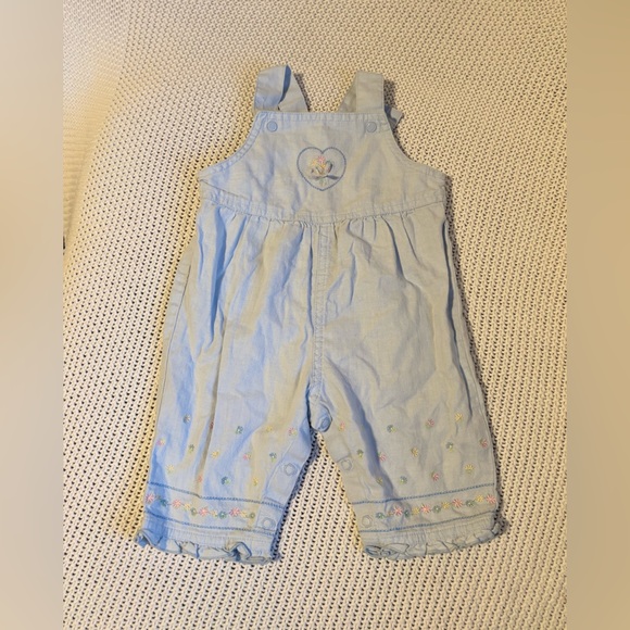 Carter's Other - Carter's Light Blue Overalls with Embroidery floral
